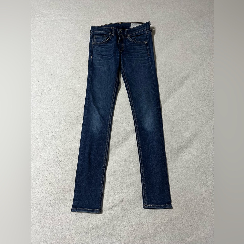 Rag & Bone Women's 24x27 Ankle Skinny Stretch Denim Bloo Moon Slim Jeans